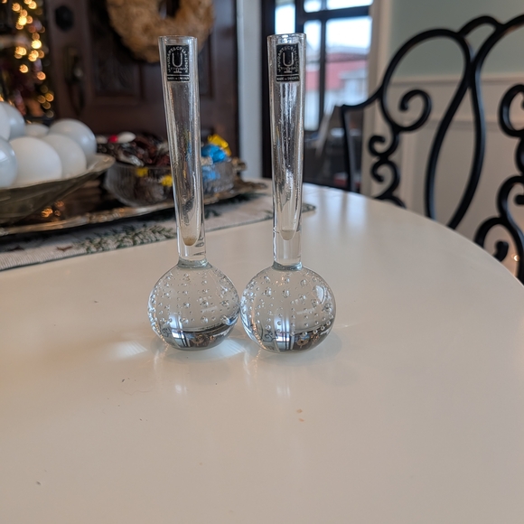VTG 50s/60s Sweden J. Wuidart & Co — Set of 2 Clear Bubble Glass Bud Vases - Picture 14 of 15